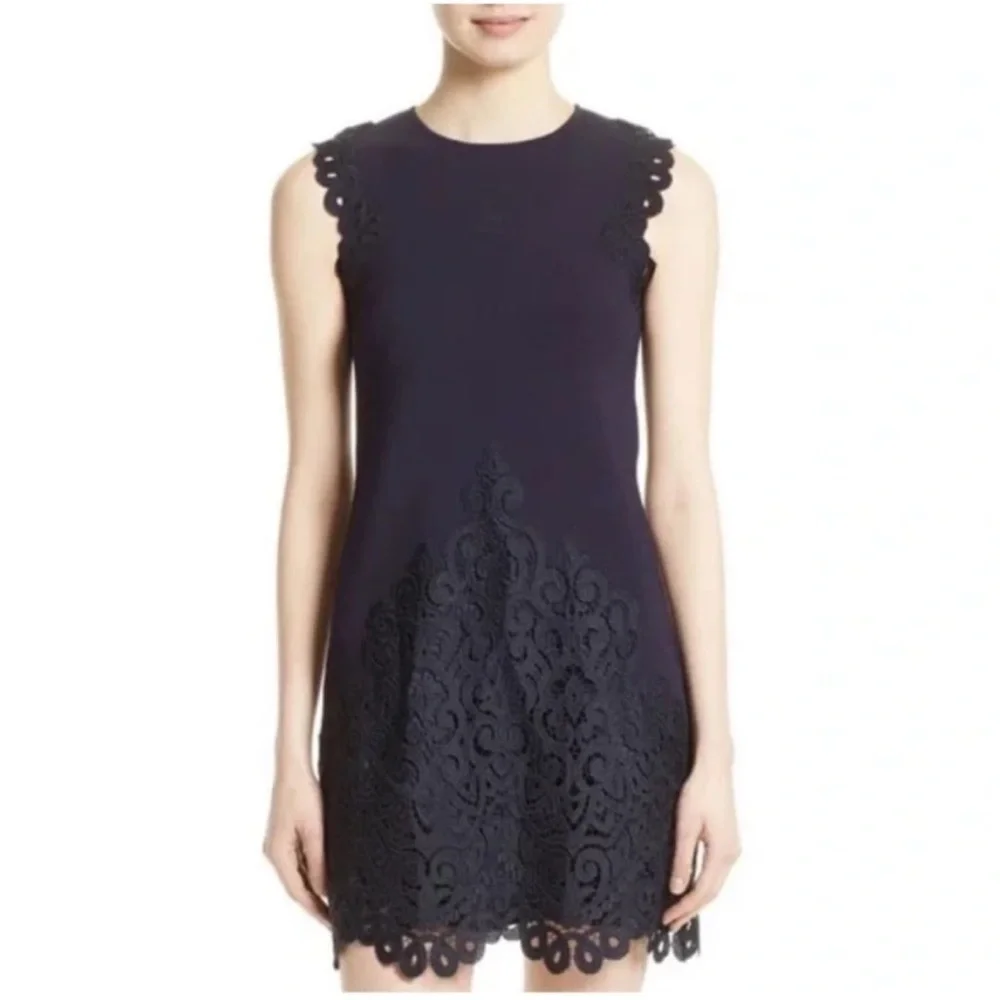Ted Baker Dress Luccia Mini Lace Sleeveless in Navy